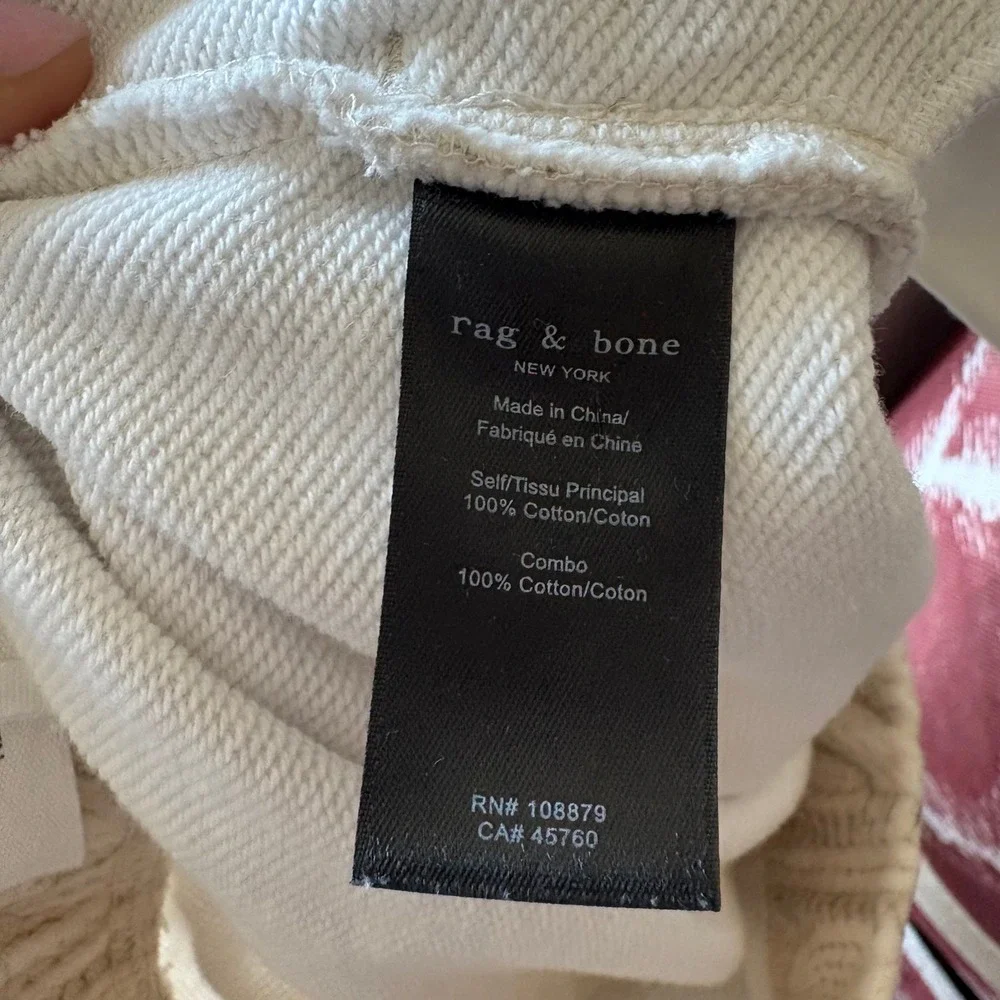 Rag & Bone Miramar Cable Knit Print Joggers Cream Beige 100% Cotton Size XS - Picture 9 of 10